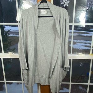 PACT Wm’s Sz Lg/XL Organic Light Heather Gray Airplane Travel Cardigan